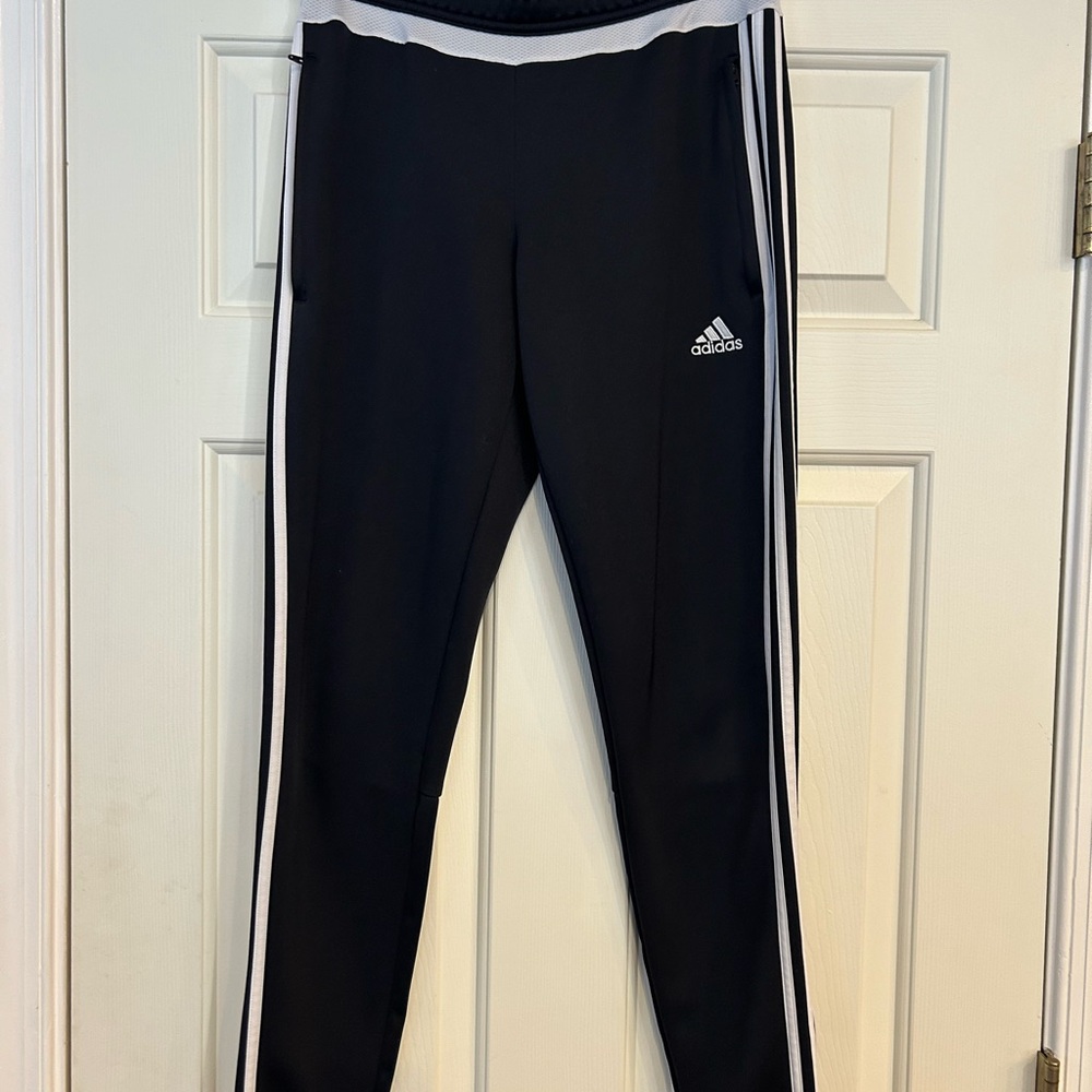 Adidas Black Joggers with Iconic Stripes